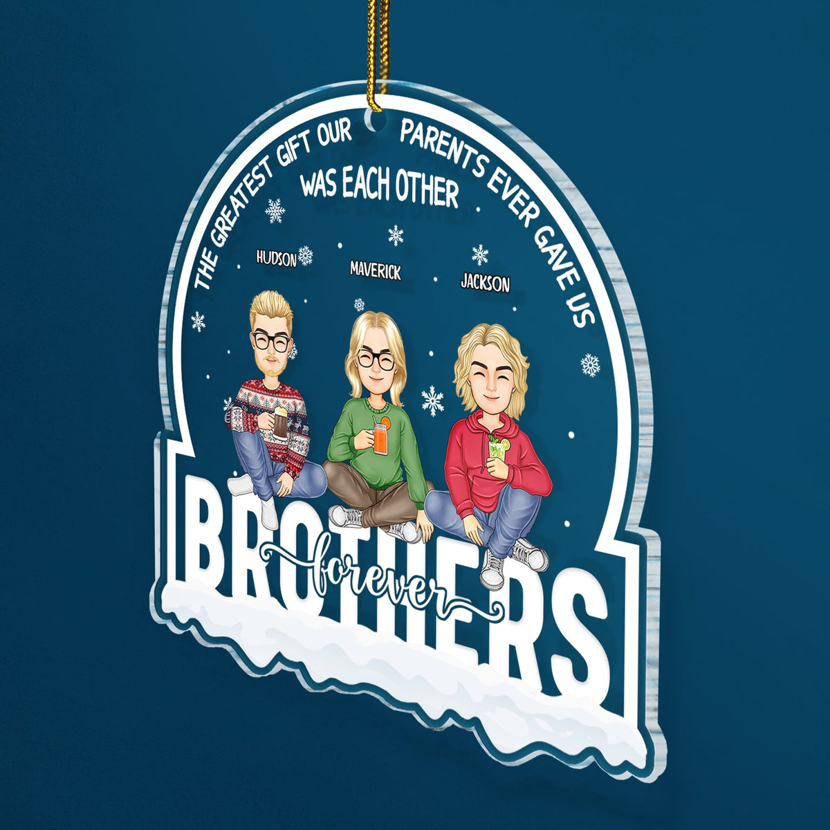 Christmas Siblings Forever The Greatest Gift Our Parents - Gift For Siblings - Personalized Custom Shaped Acrylic Ornament