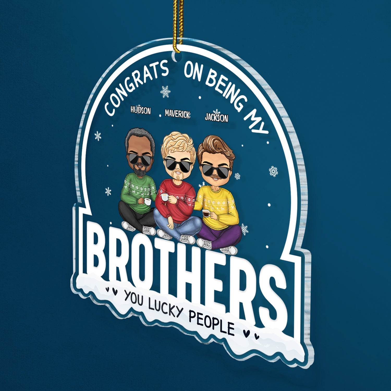 Christmas Chibi Congrats On Being My Sister Brother - Gift For Siblings - Personalized Custom Shaped Acrylic Ornament