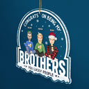 Christmas Cartoon Congrats On Being My Siblings - Gift For Brothers & Sisters - Personalized Custom Shaped Acrylic Ornament