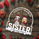 Christmas Cartoon Congrats On Being My Siblings - Gift For Brothers & Sisters - Personalized Custom Shaped Acrylic Ornament