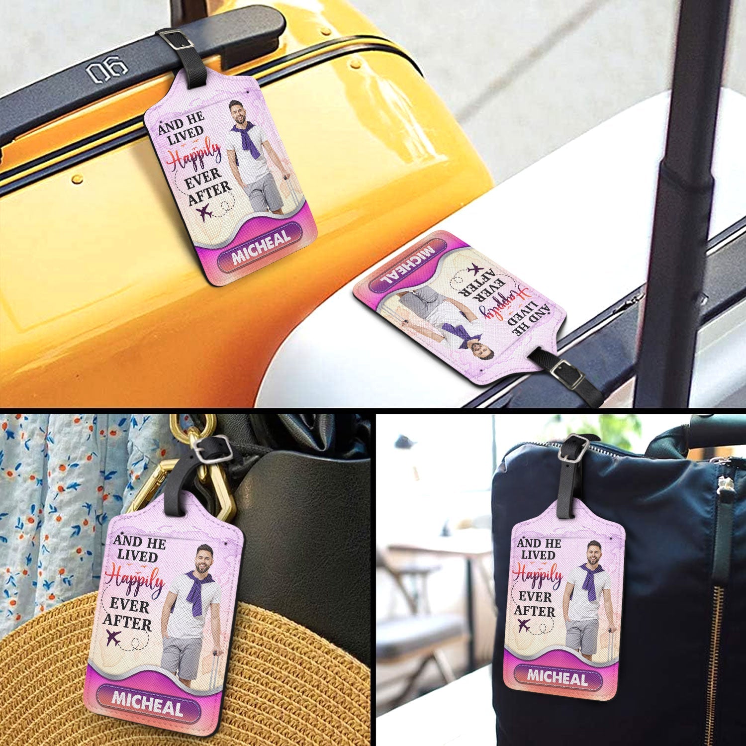 Custom Photo Just A Girl Boy Who Loves Traveling - Birthday Gift For Him, Her, Vacation Lovers - Personalized Luggage Tag