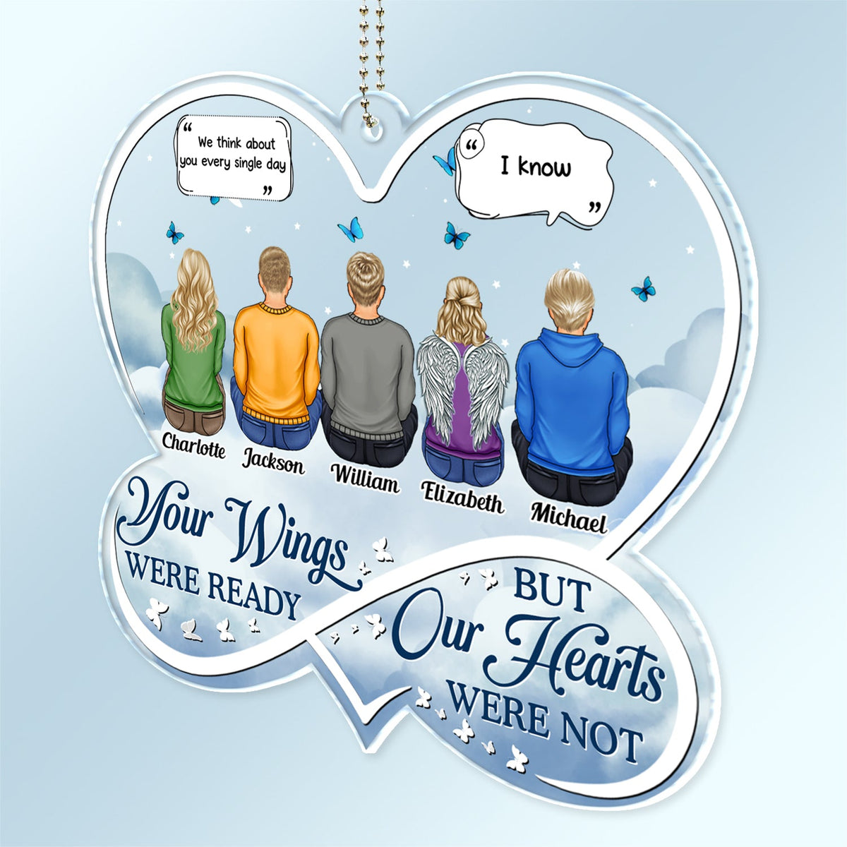 Always On My Mind Forever In My Heart Forever Loved - Memorial Gift For Family - Personalized Acrylic Car Hanger