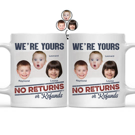 Custom Photo No Returns Or Refunds Grandkids - Gift For Dad, Mom, Grandma, Grandpa - Personalized Mug