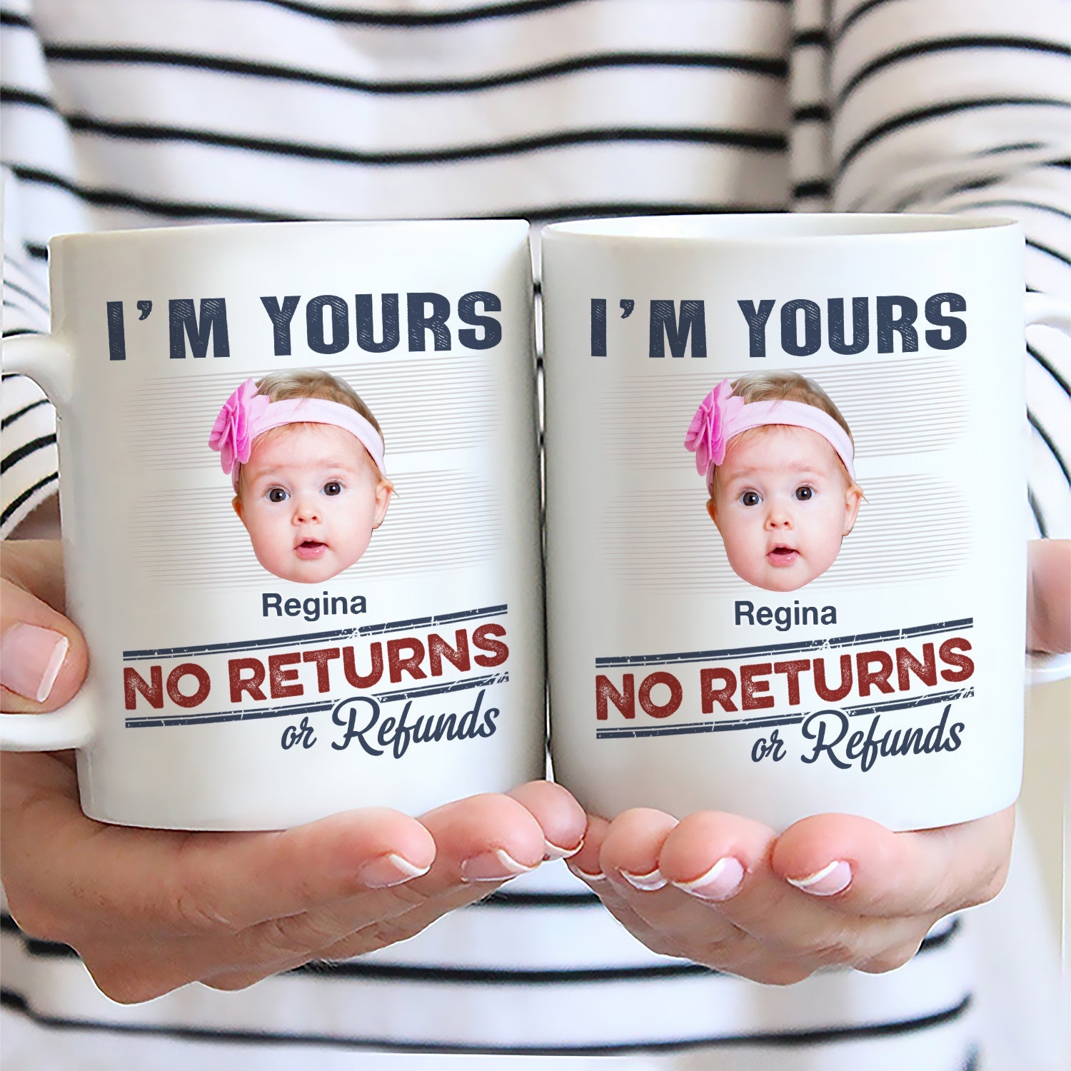 Custom Photo No Returns Or Refunds Grandkids - Gift For Dad, Mom, Grandma, Grandpa - Personalized Mug