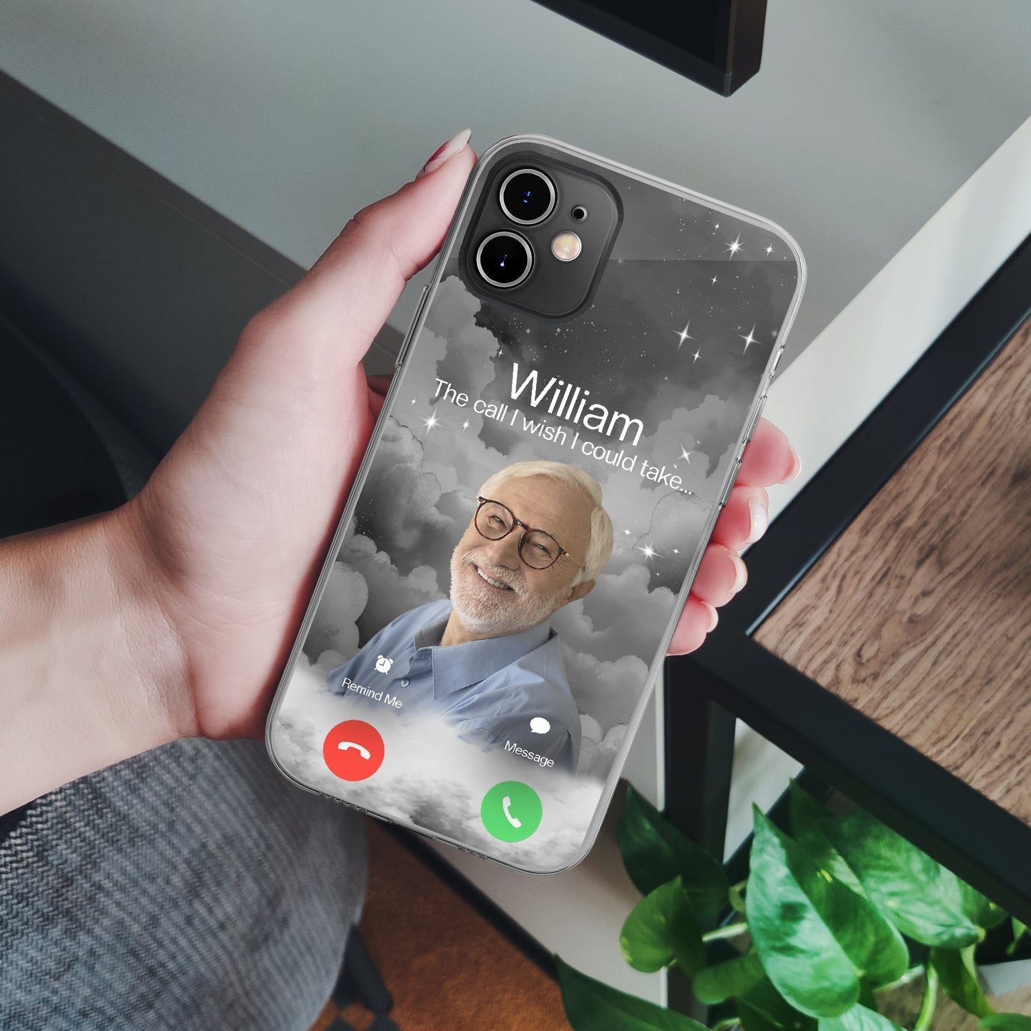 Custom Photo The Call I Wish - Memorial Gift For Family, Dad, Mom, Grandpa, Grandma - Personalized Clear Phone Case