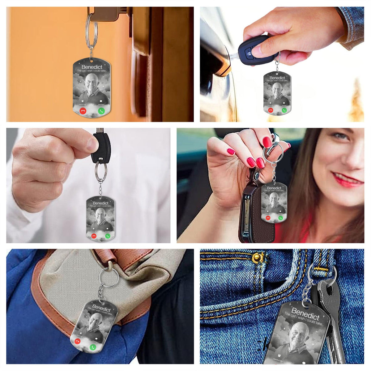 Custom Photo The Call I Wish - Memorial Gift For Family, Dad, Mom, Grandpa, Grandma - Personalized Aluminum Keychain