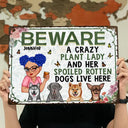 A Crazy Plant Lady & Her Spoiled Rotten Pets Live Here Dog Cat - Personalized Classic Metal Signs