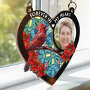 Custom Photo I'm Always With You Memorial Heart - Personalized Window Hanging Suncatcher Ornament