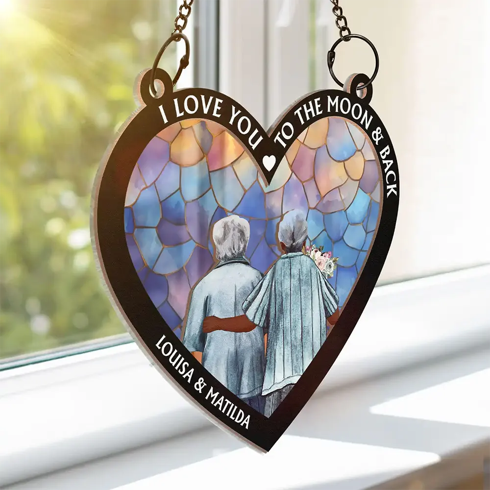 From Our First Kiss Till Our Last Breath Heart - Personalized Window Hanging Suncatcher Ornament