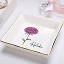 Birth Month Flowers Bloom Where You're Planted - Personalized Ring Dish