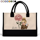 Birth Month Flowers Bloom Where You're Planted Women - Personalized Canvas Tote Bag