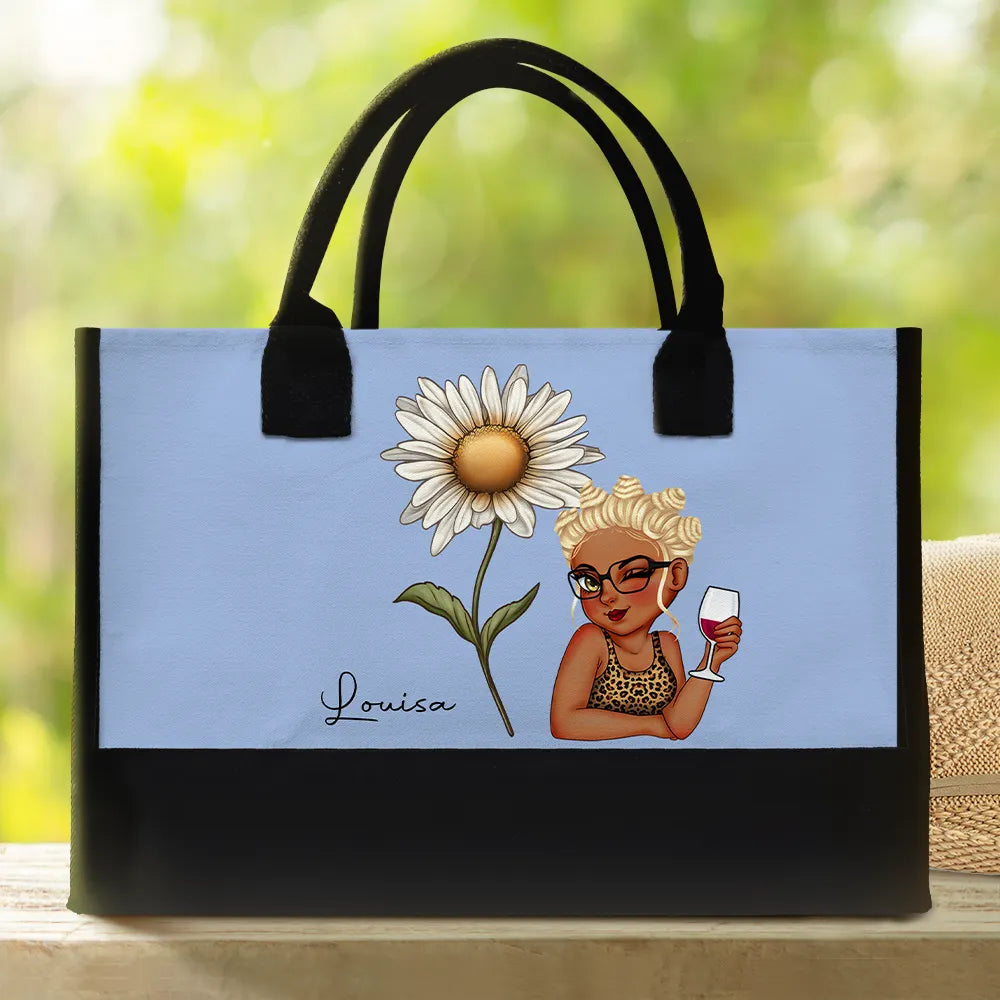 Birth Month Flowers Bloom Where You're Planted Women - Personalized Canvas Tote Bag