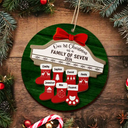 First Christmas As A Family Of Four Stocking Family - Personalized 2-Layered Wooden Ornament