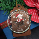 Custom Photo Baby's First Christmas Costumes - Personalized Circle Glass Ornament