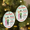 Baby Bump Enjoy Your Last Christmas In Peace - Personalized Circle Ceramic Ornament