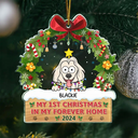 Pet Lovers - My 1st Christmas In My Forever Home Funny Pet - Personalized Custom Shaped Acrylic Ornament