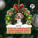 Christmas,Pet Lovers,Dog Lovers,Dog Dad,Dog Mom,Happy,Custom Photo - Custom Photo My 1st Christmas In My Forever Home - Personalized Custom Shaped Acrylic Ornament