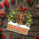 Christmas,Pet Lovers,Dog Lovers,Dog Dad,Dog Mom,Happy,Custom Photo - Custom Photo My 1st Christmas In My Forever Home - Personalized Custom Shaped Acrylic Ornament