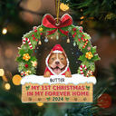 Pet Lovers - Semi Dog Cat My 1st Christmas In My Forever Home - Personalized Custom Shaped Acrylic Ornament