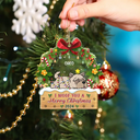 Dog Lovers - I Woof You A Merry Christmas Lying Dog - Personalized Custom Shaped Acrylic Ornament