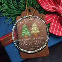 Gift For Couples - Christmas Tree First Christmas Married - Personalized Circle Glass Ornament