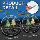 Gift For Couples - Christmas Tree First Christmas Married - Personalized Circle Glass Ornament