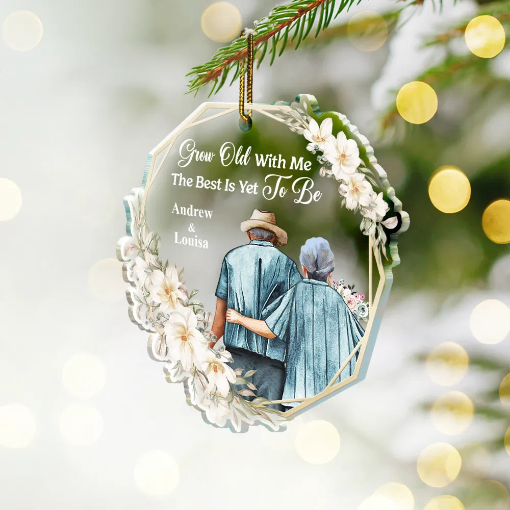 Gift For Couples, Old Couples - From Our First Kiss Till Our Last Breath Husband & Wife - Personalized Custom Shaped Acrylic Ornament