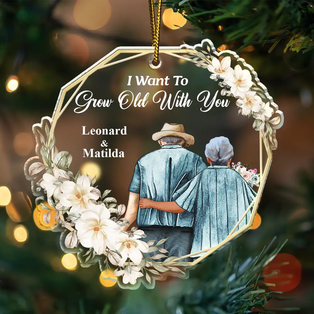 Gift For Couples, Old Couples - From Our First Kiss Till Our Last Breath Husband & Wife - Personalized Custom Shaped Acrylic Ornament