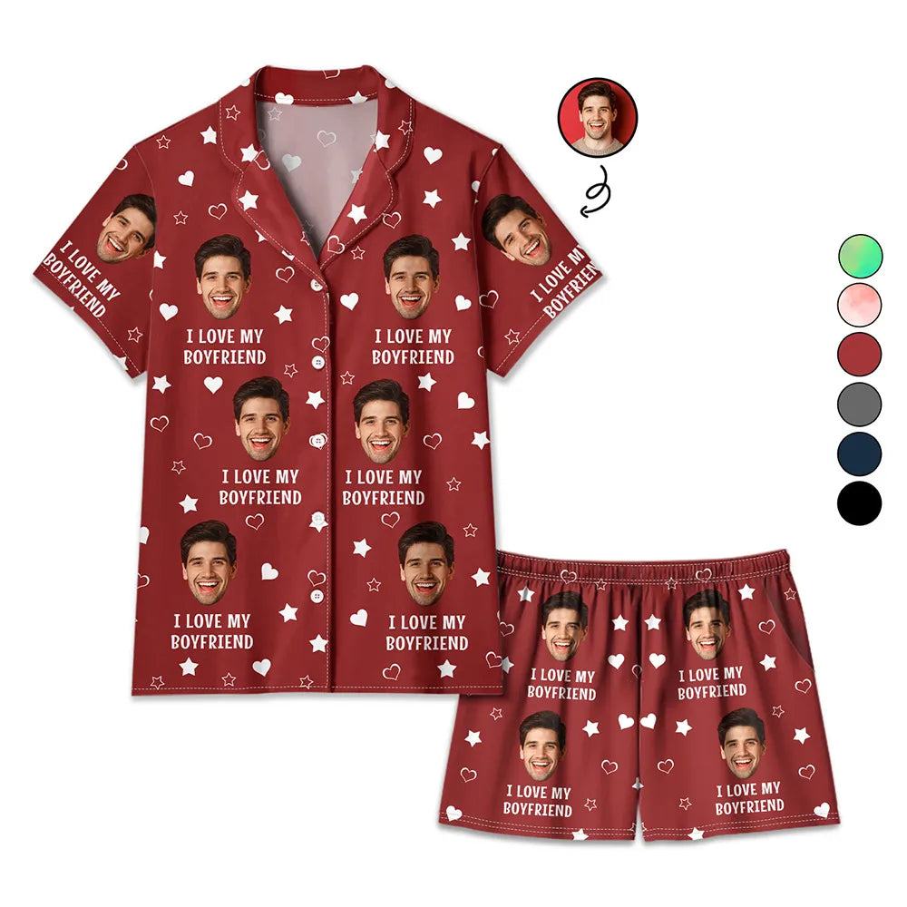 Gift For Couples - Custom Photo Funny I Love My Lover - Personalized Short Pajamas Set