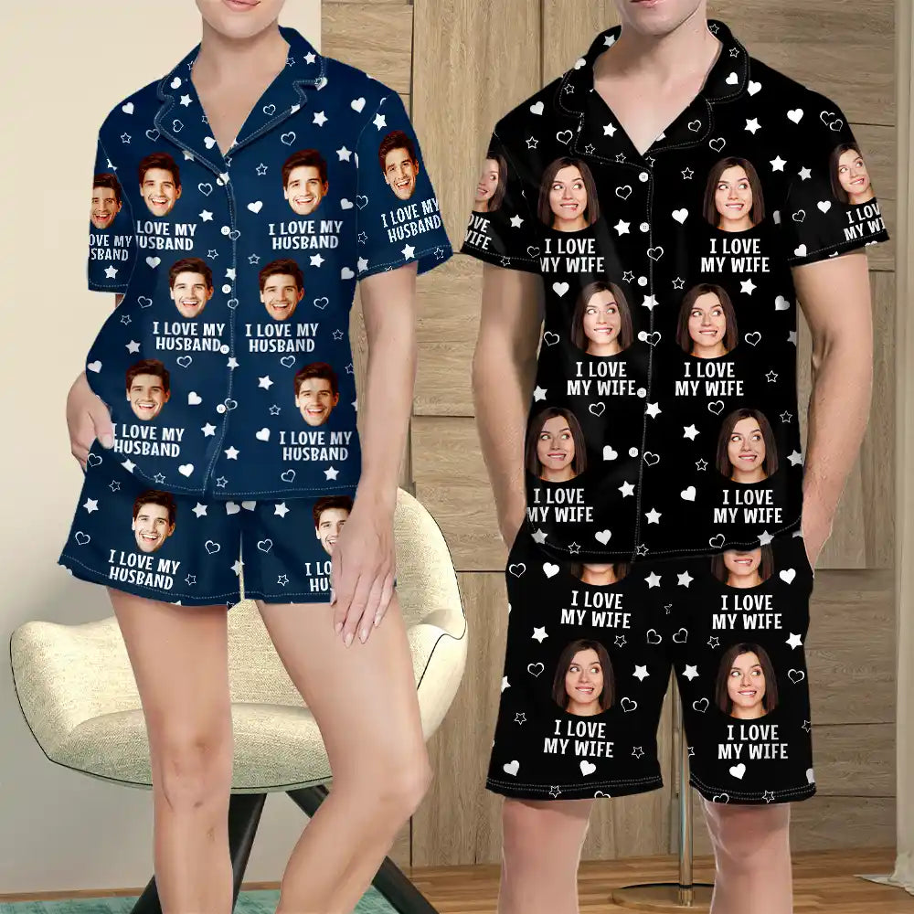 Gift For Couples - Custom Photo Funny I Love My Lover - Personalized Short Pajamas Set