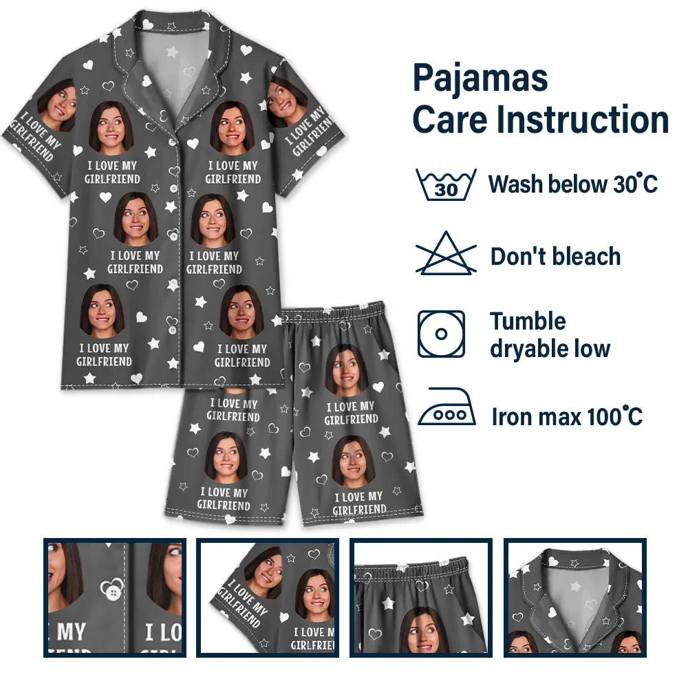 Gift For Couples - Custom Photo Funny I Love My Lover - Personalized Short Pajamas Set