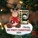 Gift For Kids, Parents - Custom Photo Baby's First Christmas Costumes - Personalized Cutout Acrylic Ornament