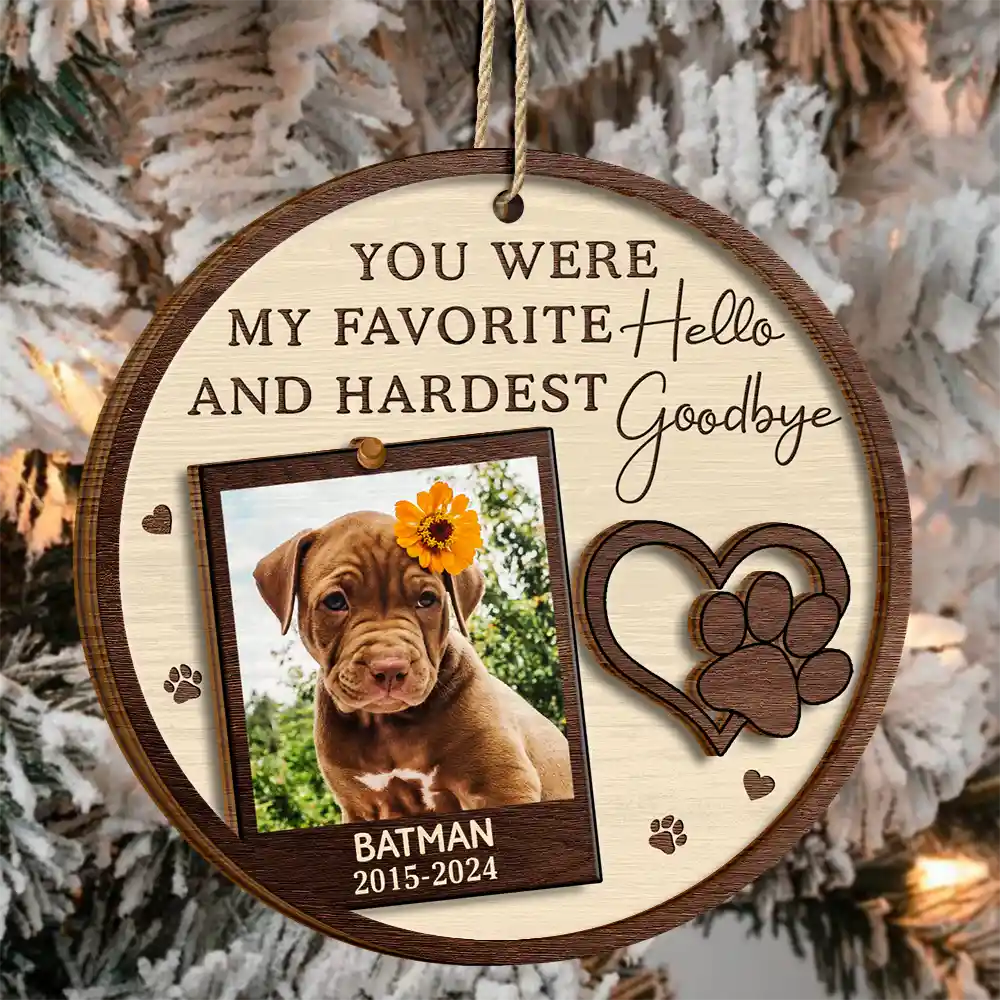 Pet Lovers, Dog Lovers, Cat Lovers - Custom Photo You Left Paw Prints On My Heart Forever - Personalized 2-Layered Wooden Ornament