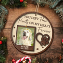 Pet Lovers, Dog Lovers, Cat Lovers - Custom Photo You Left Paw Prints On My Heart Forever - Personalized 2-Layered Wooden Ornament