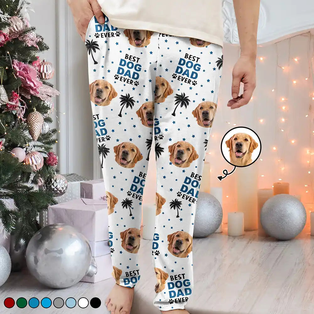 Christmas,Happy,Pet Lovers,Dog Lovers,Cat Lovers,Pet Mom,Pet Dad,Cat Dad,Cat Mom - Custom Photo Best Dog Cat Pet Ever - Personalized Pajama Pants