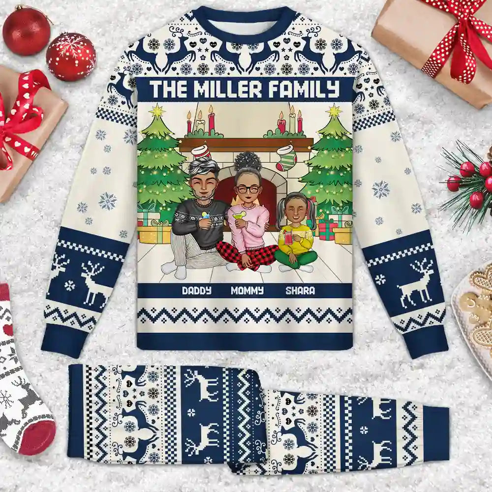 Family, Pet Lovers - Family Merry Christmas - Personalized Unisex Pajamas Set