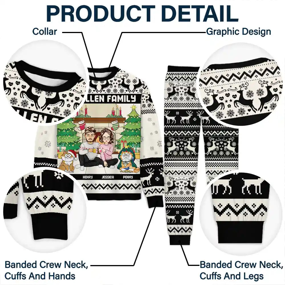 Family, Pet Lovers - Family Merry Christmas - Personalized Unisex Pajamas Set