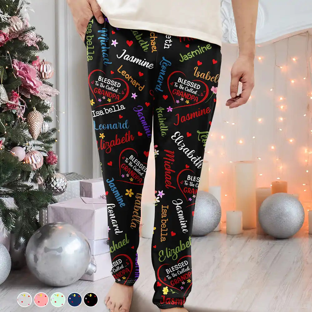 Christmas,Gift For Grandpa,Gift For Father,Happy - Blessed To Be Called Grandpa Papa - Personalized Pajama Pants