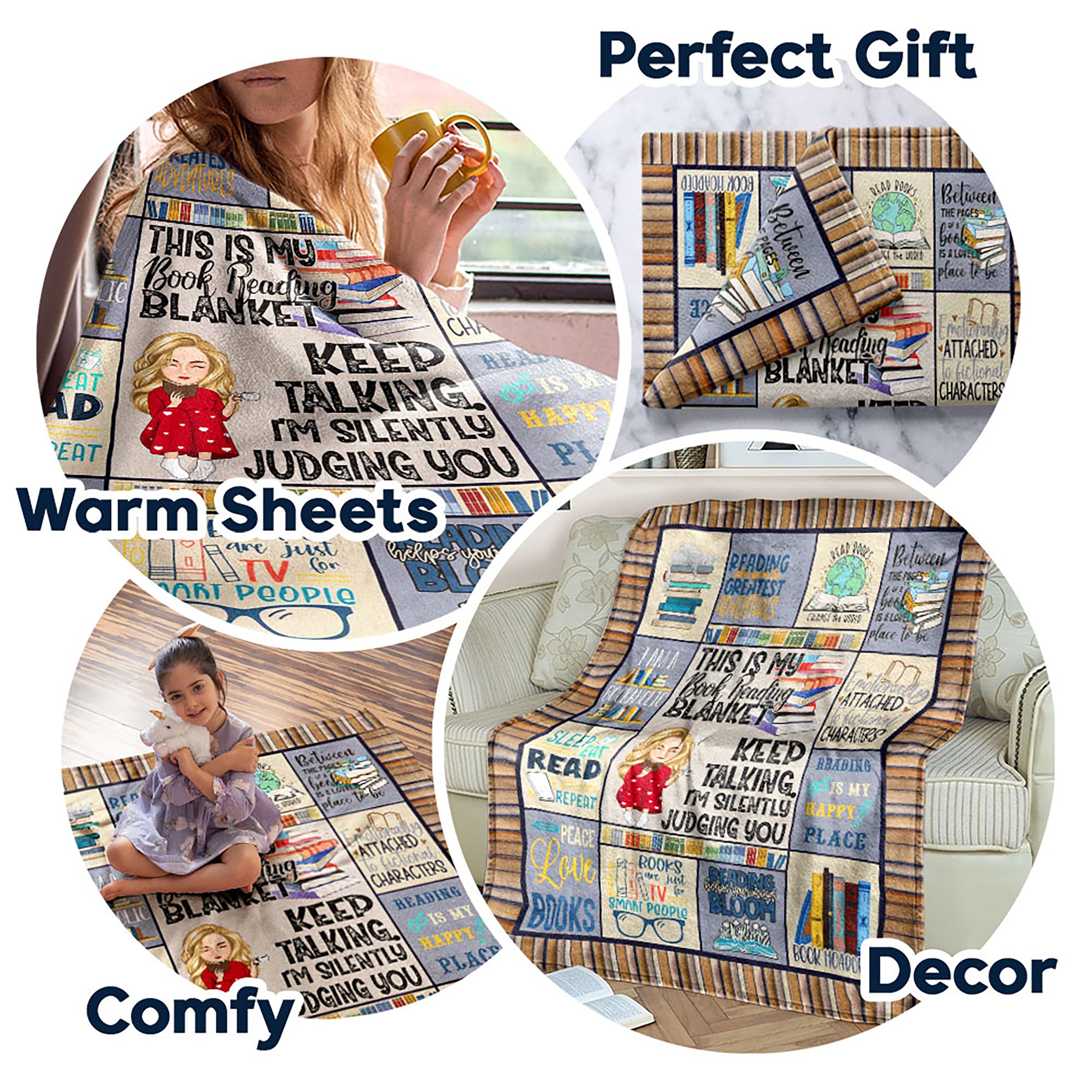 This Is My Book Reading Blanket - Personalized Fleece Blanket, Sherpa Blanket