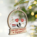 Christmas,Wedding,Gift For Couples,Gift For Husband,Gift For Wife,Love - Our First Christmas Married Husband And Wife - Personalized 2-Layered Mix Ornament
