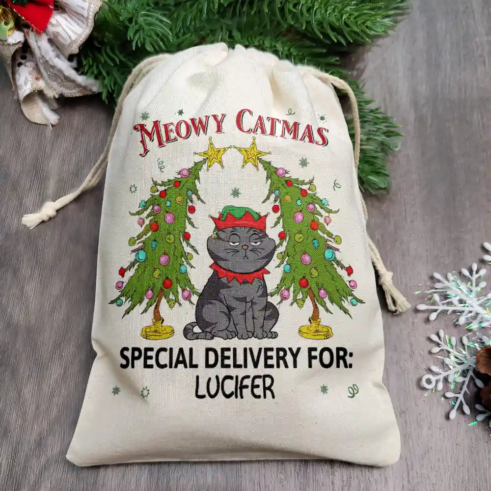 Christmas,Pet Lovers,Dog Lovers,Cat Lovers,Happy - Happy Pawlidays Christmas - Personalized Favor Bag