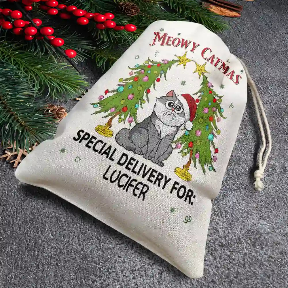 Christmas,Pet Lovers,Dog Lovers,Cat Lovers,Happy - Happy Pawlidays Christmas - Personalized Favor Bag