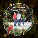 You Never Walk Alone Family Memorial - Personalized Custom Shaped Acrylic Ornament