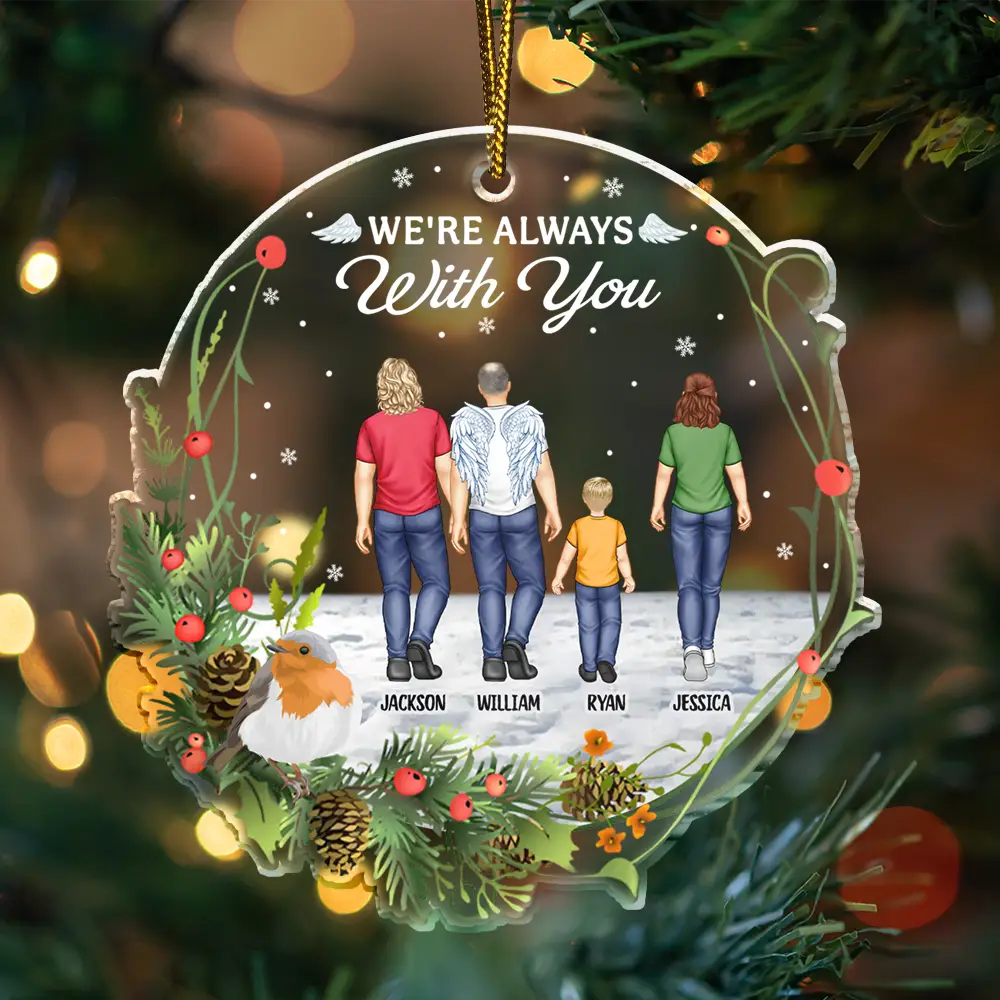 You Never Walk Alone Family Memorial - Personalized Custom Shaped Acrylic Ornament