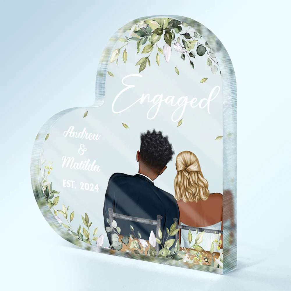 Wedding, Gift For Couples, Gift For Husband, Gift For Wife -Married Couples Forever Loved - Personalized Heart Shaped Acrylic Plaque
