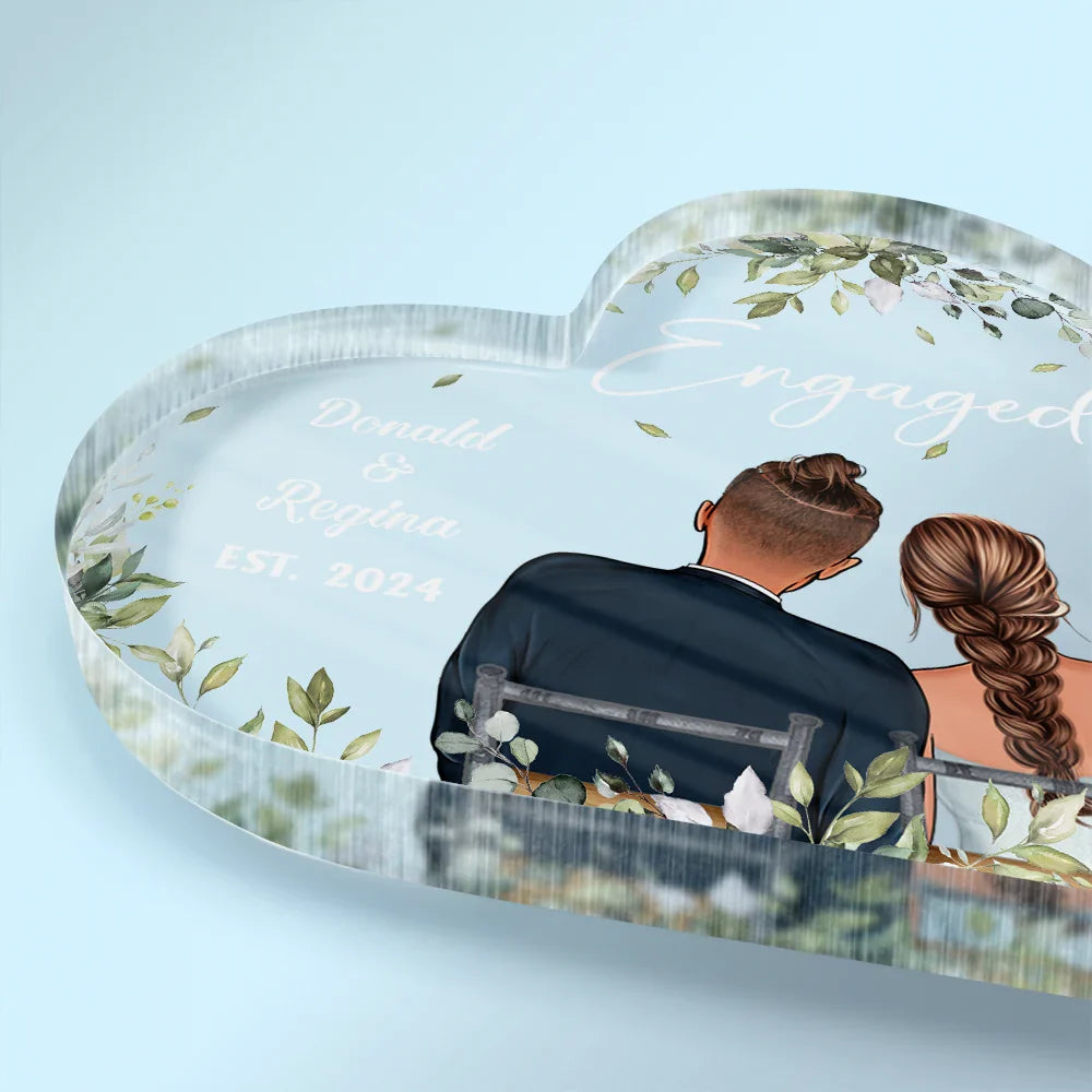 Wedding, Gift For Couples, Gift For Husband, Gift For Wife -Married Couples Forever Loved - Personalized Heart Shaped Acrylic Plaque
