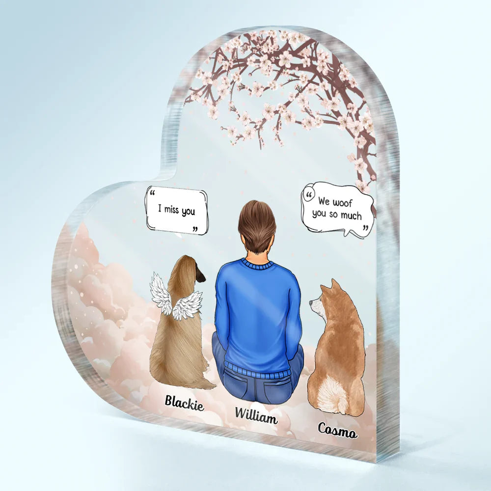 Memorial,Pet Lovers,Dog Lovers,Cat Lovers,Sad - Memorial I Miss You I Know - Personalized Heart Shaped Acrylic Plaque