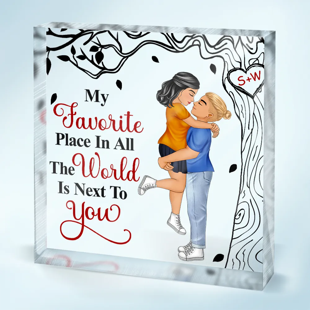 Gift For Couples,Happy,Gift For Husband,Gift For Wife,Gift For Boyfriend,Gift For Girlfriend -I Never Want To Stop Making Memories With You - Personalized Square Shaped Acrylic Plaque