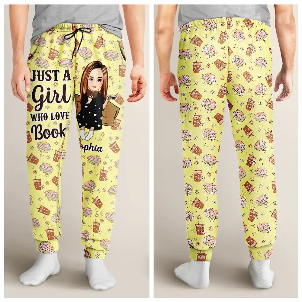 Gift For Yourself, Gift For Women, Reading - Just A Girl Who Loves Books - Personalized Pajama Pants
