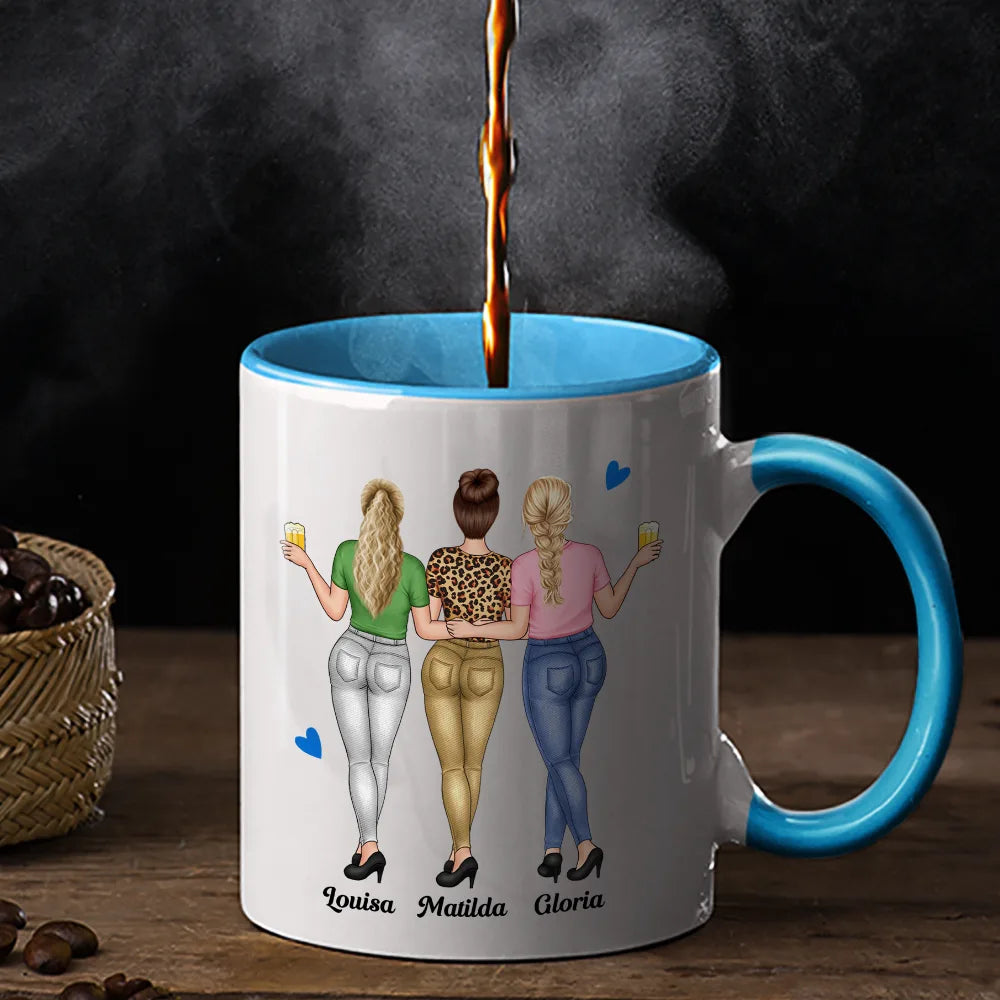 Gift For Bestie,Gift For Sisters,Funny - Right In The Throat Besties - Personalized Accent Mug